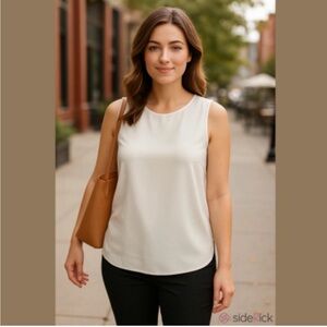 NWOT Vince Camuto Womens Ivory Shell Blouse Size S